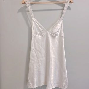 VS White Satin and Lace Chemise